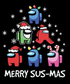01-Among Us Merry Sus-Mas , Among Us Santa, Among Us Candy Cane, Among Us Reindeer, Imposter , Crewmate , Layered SVG, DXF, PNG, EPS