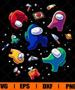 01-Impostors in Space Svg, Among Us Video Game , Among Us, Funny For Gamer, Layered SVG, DXF, PNG, EPS
