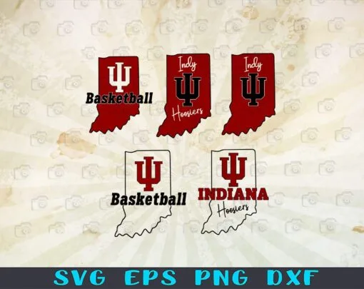 07-Vintage IU Indiana University Logos, Indiana University, Basketball, Basketball Team, College Sport, Layered SVG, DXF, PNG, EPS