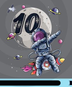 10 Years Old Birthday Boy Astronaut Gifts Space 10th B-Day, Astronaut, Fly To The Moon, science Rocket Customizable Png