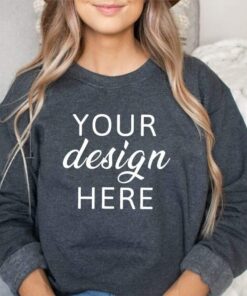 18000 Sweater Mockup| Gildan 18000 Dark Heather Mockup| Grey Sweater Mockup| Boho Mockup| Model Mockups|