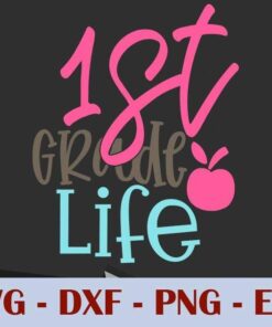 1st grade design School, Customizable Layered Svg, Svg Eps Png Dxf