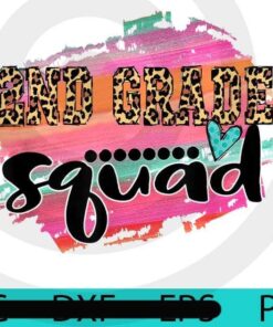 2nd grade Squad Leopard Print Back To School Teacher Student School T-Shirt Customizable PNG