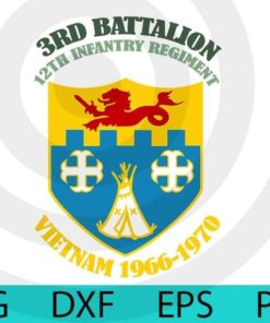 3rd Battalion 12th Infantry Regiment Premium military Army unit Customizable Layered Svg, Svg Eps Png Dxf