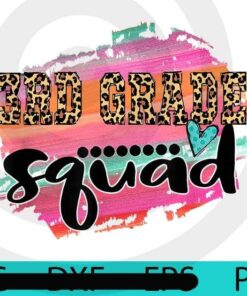 3rd grade Squad Leopard Print Back To School Teacher Student School T-Shirt Customizable PNG