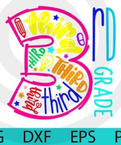 3rd grade student school teacher class Customizable Layered Svg, Svg Eps Png Dxf