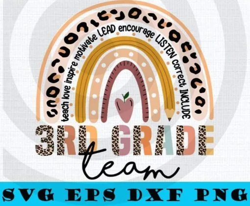 3rd Grade Team Back To school rainbow svg