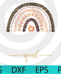 4th Grade Squad Leopard Rainbow Fourth Grade Teacher Student Back to School T-Shirt Customizable Layered Svg, Svg Eps Png Dxf