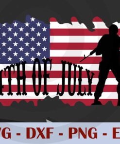 4th of July Soldier Svg,Patriotic Soldier Flag America Veteran Military SVG, Flag svg, Memorial Day Customizable Layered Svg, Svg Eps Png Dxf