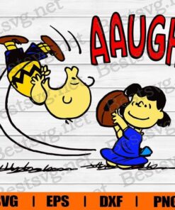 Aaugh, Charlie Brown With Violet, Snoopy Cartoon, Disney Cartoon, Layered SVG, DXF, PNG, EPS