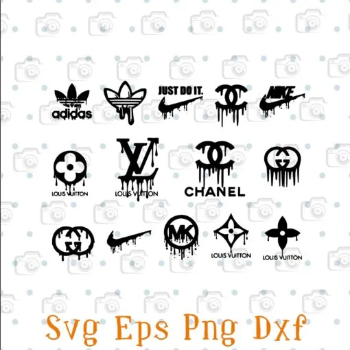 Adidas Logo, Just Do It, Nike Logo, Chanel Logo, LV, Fashion, Bundle File, Logo Brand Layered Svg Eps Png Dxf