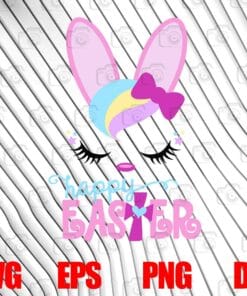 Aesthetic Unicorn Bunny, Bunny Sleeping Face, Happy Easter Day, Christian Girls, Women Gift, Love Bunny, Easter Day, Layered SVG, DXF, PNG, EPS