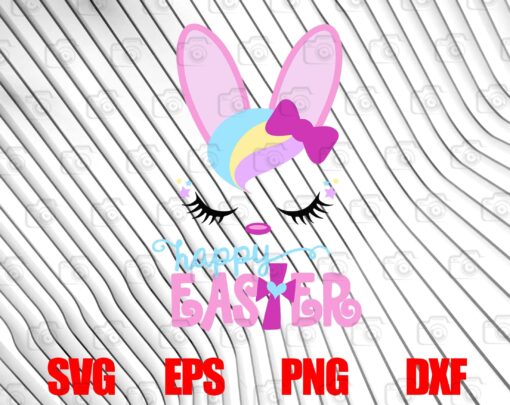 Aesthetic Unicorn Bunny, Bunny Sleeping Face, Happy Easter Day, Christian Girls, Women Gift, Love Bunny, Easter Day, Layered SVG, DXF, PNG, EPS