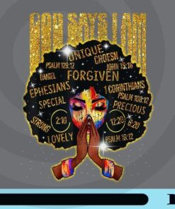 African God Say I Am For Women, Gold Black Girl Magic, Special Girl, Unique Girl, Black Wonder Woman, Black Women Pride, Customizable Png