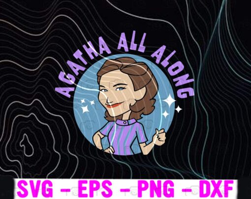 Agatha all along, Marvel WandaVision Agatha All Along Retro Circle, television miniseries, Disney Lovers, WandaVision meme Layered Svg Eps Png Dxf