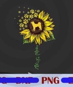 Akita Mom Sunflower, Akita Inu Lover, Dog Mom, Sunflower Lover, Hippie Customizable Png