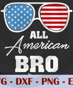 All American Bro Sunglasses USA, 4th Of July, American Flag, patriotic, Independence Day Customizable Layered Svg, Svg Eps Png Dxf
