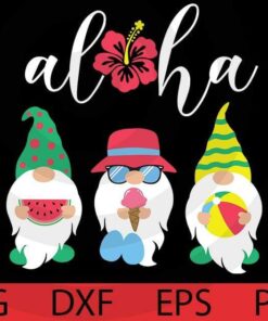 Aloha , Summer Gnomes Bundle Summer time Cute Gnomes Customizable Layered Svg, Svg Eps Png Dxf