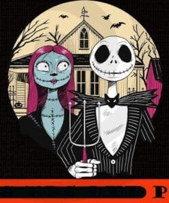 American Gothic Halloween Nightmare Before Christmas Jack Sally , The Nightmare Before Christmas, Disney Scary Halloween Film, Halloween 2021, Customizable PNG