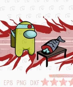 Among Us And Fish, Among Us Impostor, Love Fish, Dead Fish, Among Us Lovers, Impostor, game,Layered SVG, DXF, PNG, EPS
