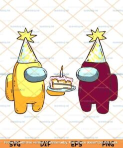 Among Us Birthday Svg, Spongebob Squarepants Characters Svg, Impostor Svg, Funny Game Svg, Video Game Svg, Customizable Layered Svg, Png, Dxf, Eps