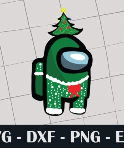 Among Us Christmas, Among Us Green Christmas, Among Us Christmas Tree, Layered SVG, DXF, PNG, EPS