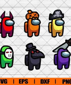 Among Us Halloween Svg, Among Us Horro Characters Svg, Among Us Fans Svg, Among Us Video Game Svg, Funny Game, Layered SVG, DXF, PNG, EPS