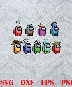 Among us, Imposter, Crewmates Game, Chef Among Us, Detective Among Us, Magicor Among Us, Among Us Fans Layered Svg, Svg Eps Png Dxf