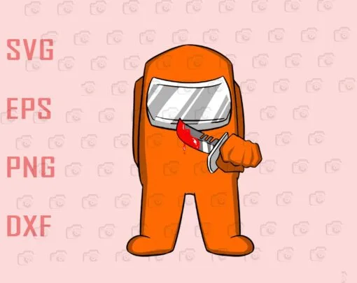 Among Us Impostor Knife (Orange), Among Us, Among Us Lovers, Impostor, game,Layered SVG, DXF, PNG, EPS