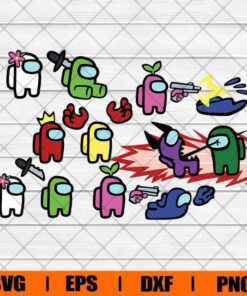 Among Us Kills Bundle Svg, Among Us Svg, Among Us Ghost Svg, Among Dead Svg, Video Game, Layered SVG, DXF, PNG, EPS