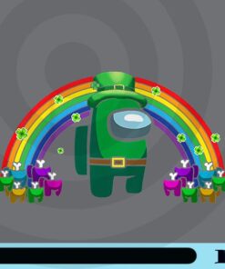 Among Us Rainbow St Patrick's Day, Leprechaun, Shamrock , Crewmate, Rainbow, Patty's Day, Irish, Shamrock Clover Customizable Png