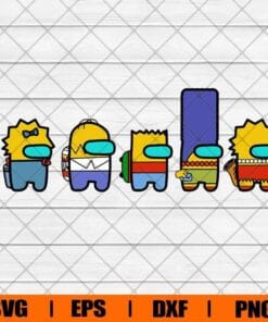 Among Us Simson Svg, Among Us Character, Simpson Lovers, Among Us Svg, Funny Game, Layered Svg Eps Png Dxf