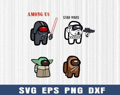 Among Us, Star Wars, Star Wars Character, Among Us Lover, Love Gaming, Gift for Gamer, Yoda Baby,Among Us Lovers, Star Wars Fans Layered Svg Eps Png Dxf