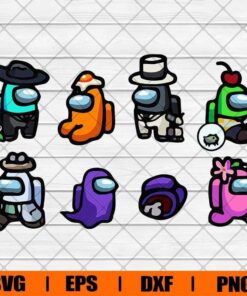 Among Us Stickers Svg, Water Resistant Svg, Create Your Custom Svg, High Quality Vinyl Svg, Video Game Svg, Layered SVG, DXF, PNG, EPS