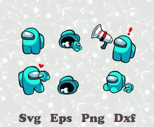 Among Us Svg, Cyan Svg, Among Us Game, Game Funny, Crewmate, Impostor Svg, Reporter, Layered SVG, DXF, PNG, EPS