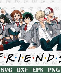 Anime Friends, My Hero Academia, Friends TV Show, BFF, Gift for Friends, Friend Font, Customizable Png