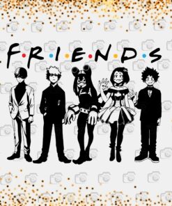 Anime, My Hero Academia Friends, Ochaco Uraraka, Tsuyu Asui, Shoto Todoroki, Katsuki Bakugo, Izuku Midoriya, Layered SVG, DXF, PNG, EPS