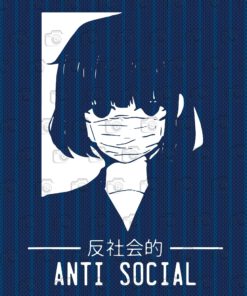 Anti Social Japanese Aesthetic Vaporwave Anime Gift, Anime Girl, Anime Lovers Download Svg Eps Png Dxf