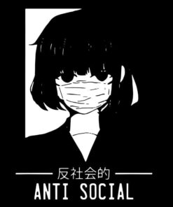 Anti Social Japanese Text Aesthetic Vaporwave Anime Gift, Svg Eps Png Dxf