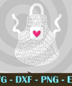 Apron kitchen blessed bake wine home falimy heart Design Bundles Customizable Layered Svg, Svg Eps Png Dxf