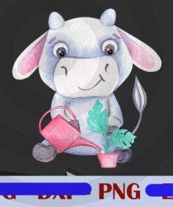 Aquarius Bulls Zodiac Watercolor cute animal Design Bundles Customizable PNG