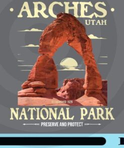 Arches National Park - Retro Hiking & Camping Lover Customizable Png