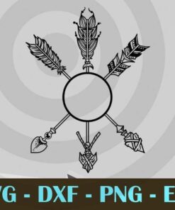 arrows monogram, Wild and boho, Customizable Layered Svg, Svg Eps Png Dxf