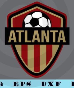 Atlanta Soccer Jersey Style Team Fan FC United Flag ATL football fans sport lover Customizable Layered Svg, Svg Eps Png Dxf