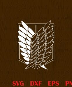Attack on Titan Logo, Black Wing, White Wing, Japan Anime, Manga, Otaku Layered Svg, Svg Eps Png Dxf