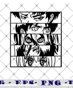 Attack on Titan Shirt, Japan Anime, Eren Yeager, Armin Arlert, Historia Reiss, Mikasa Ackerman, Levi Ackermann, Historia Reiss Layered Svg Eps Png Dxf