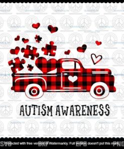 Autism Awareness, Love Accept Understand Valentines Truck Svg, Customizable Layered Svg, Svg Eps Png Dxf