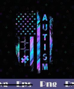 Autism Hologram USA Flag, Autism Awareness, Autistic American Flag, USA, Autism Awareness Month, Customizable Png