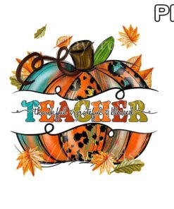 Autumn Fall Outfit Teacher Thankful Grateful Blessed Pumpkin Retro Vintage Halloween Art Customizable PNG