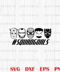 Avengers Squad,Iron Man, Spider Man, Huck, Black Widow, Captain America, Squad Goals, Avengers Fans, Marvel Fans movie, Layered Svg Eps Png Dxf